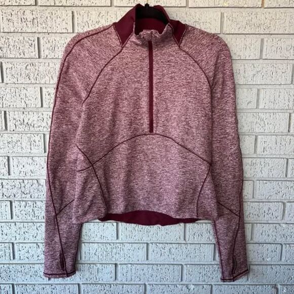 Lululemon Half Zip Pullover Heathered Garnet Size 8 - Picture 4 of 7